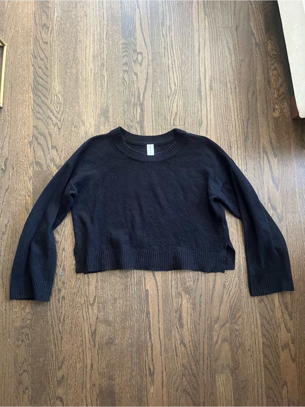 Abound Black Ribbed Crewneck Sweater
